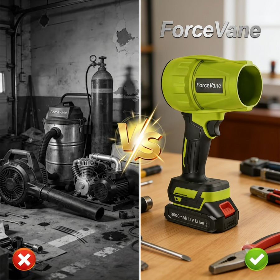 2. Replaces 4 Clunky, Expensive Tools You Already Own (Leaf Blower + Shop Vac + Canned Air + Air Compressor)